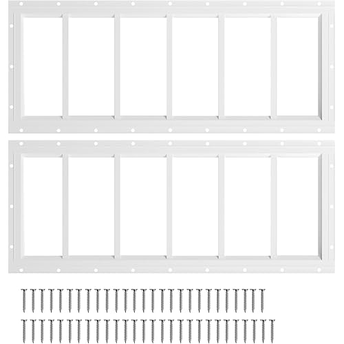 NeatiEase 2 Pack Shed Windows 10"x35", Transom Window Fixed Design with Tempered Glass for Playhouses, Sheds, Garage and Chicken Coops (White)