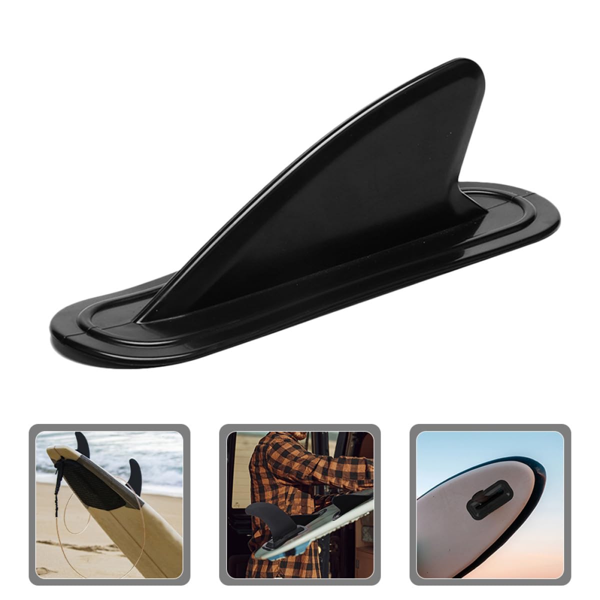 Hohopeti de Aletas de PVC Compatible para Tabla de Paddle Surf 4 Piezas para Mejor Dirección y Estabilidad Estabilizador Negro Fácil de Instalar Tablas Hinchables