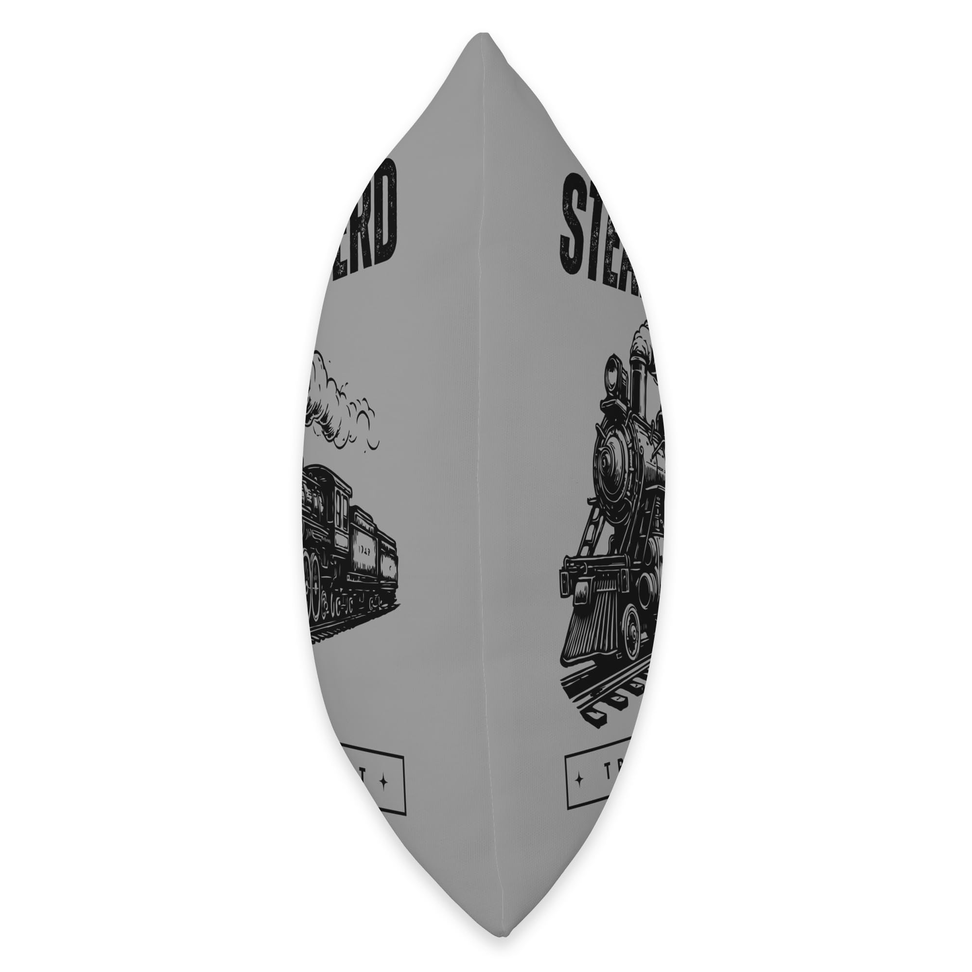 Steam Powered Train of Thought Funny Vintage Locomotive Meme Throw Pillow