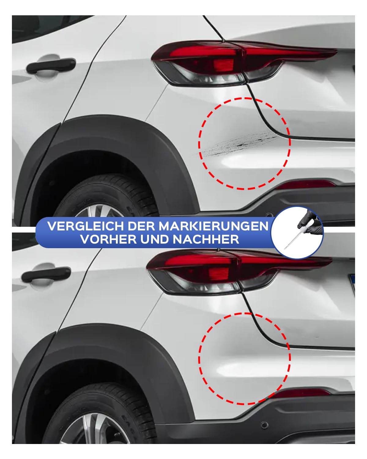 Kit di vernice per ritocco 249 Bianco Banchisa/Banquise per Fiat - Corrispondenza esatta – Ripara graffi ed eccipienti, bianco
