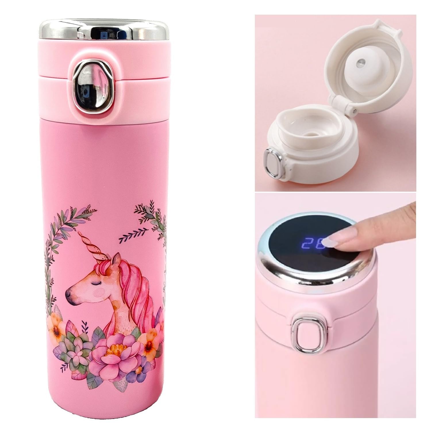 IKTU® SUS304 Stainless Steel Flask with LED Temperature Display Vacuum Insulated Water Bottle (Pink, 420 ML) (B0C5HMDB7N) Amazon Price History, Amazon Price Tracker