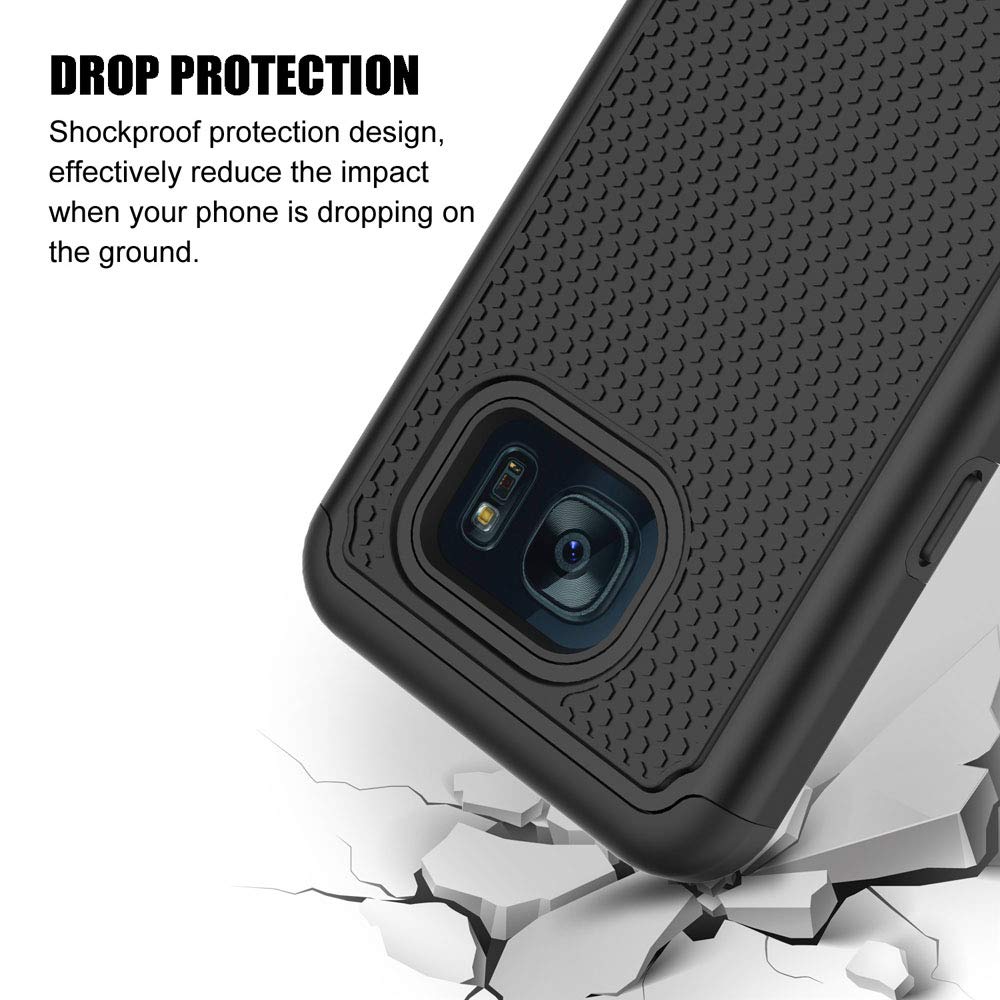 SYONER Galaxy S7 Case, [Shockproof] Defender Protective Phone Case Cover for Samsung Galaxy S7 (5.1", 2016) [Black]