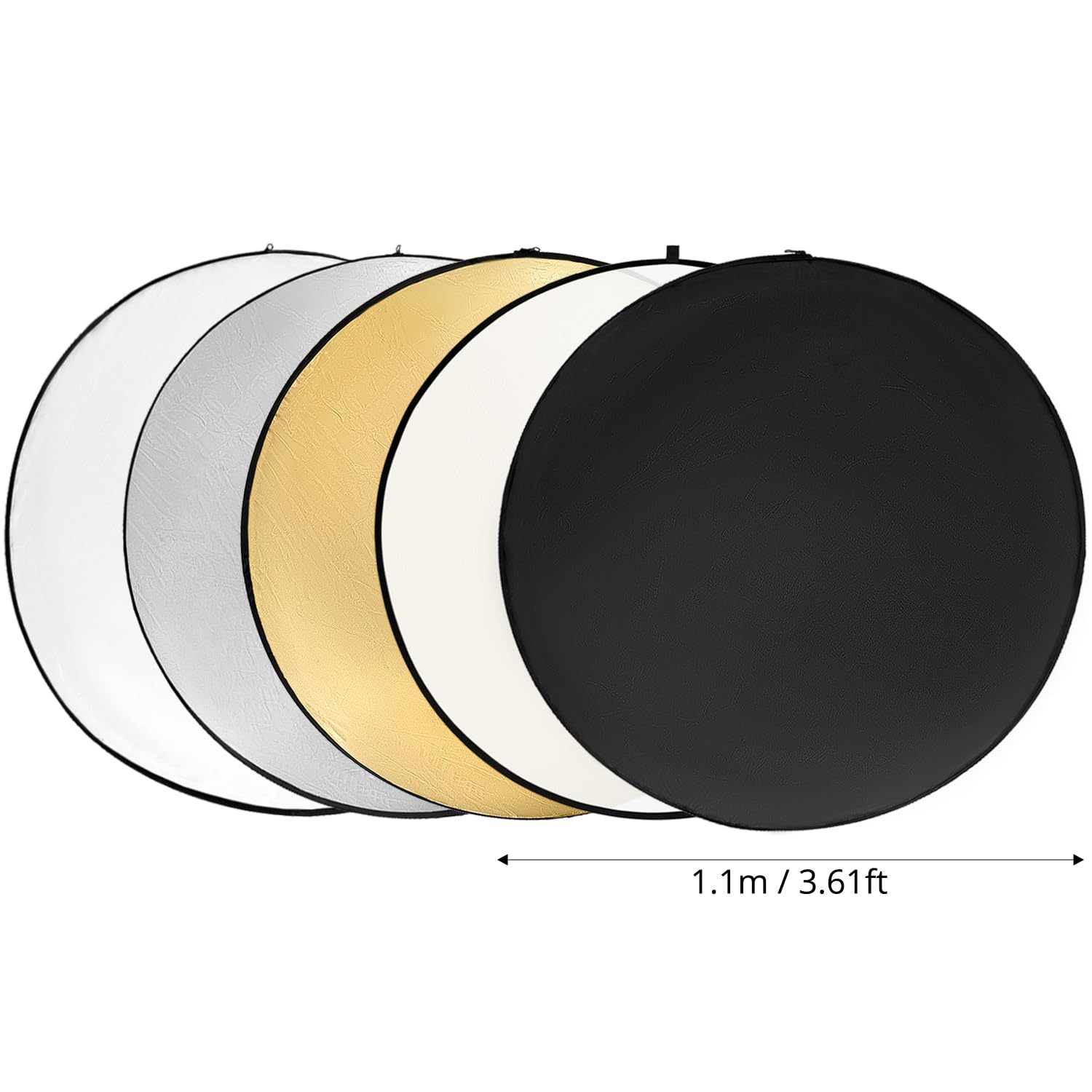QWORK® 5 en 1 Réflecteur Pliable diffuseur 110 cm avec Sac de Transport - Idéal pour la Photographie en Studio et en extérieur