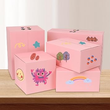 Pink Shipping Boxes Small 6x4x4 Inches, 30 Pack Corrugated Cardboard Boxes for Packaging Small Business Mailing