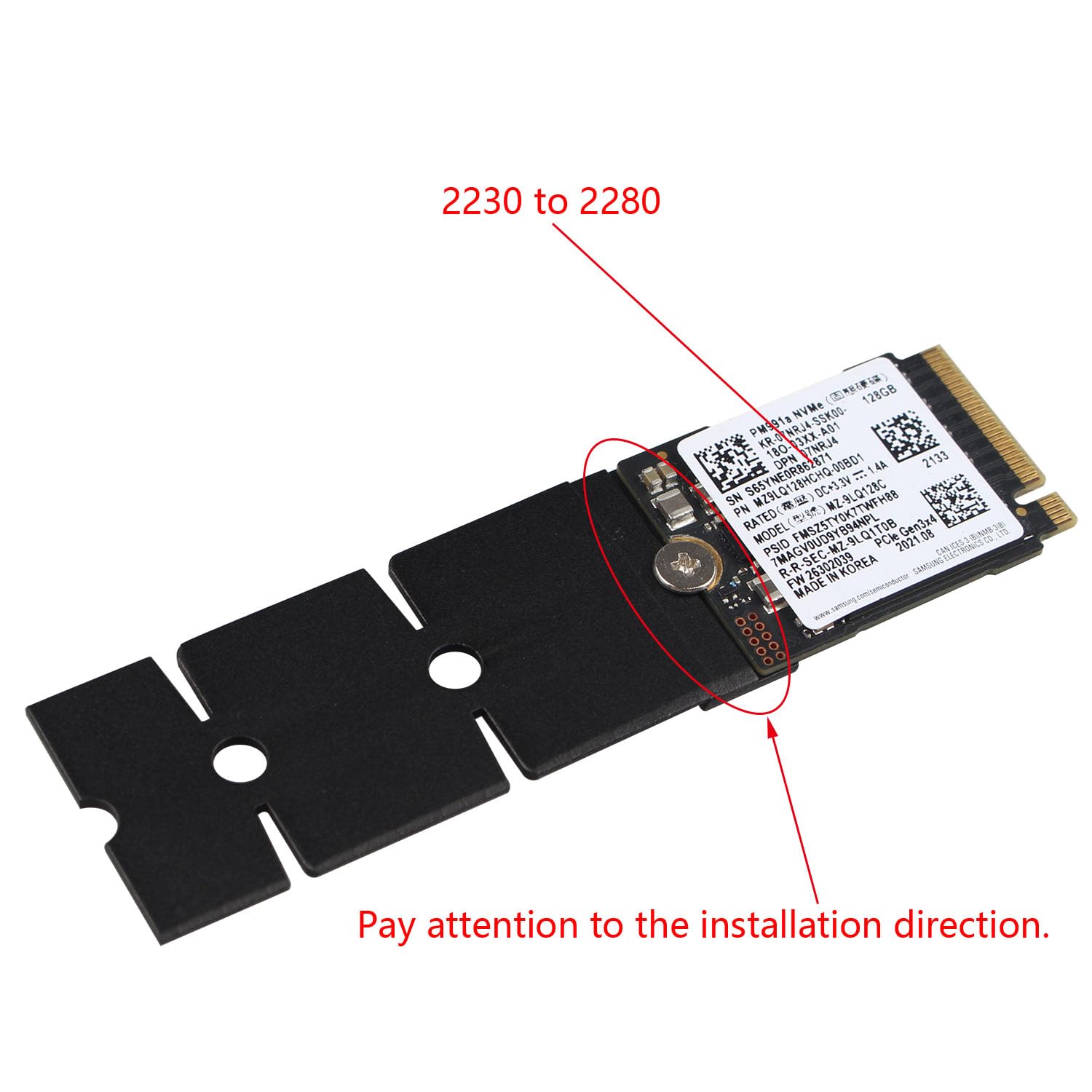 ZDE 2PCS M.2 NGFF NVMe SSD Length Extend Adapter 2230 to 2280 Only