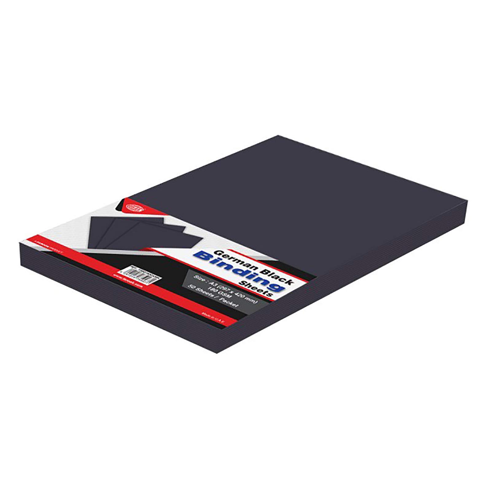 FIS® German Black Binding Sheets, Size A3(297x420mm), 180gsm, 50 Sheets Per Packet-FSBD180GA3BK