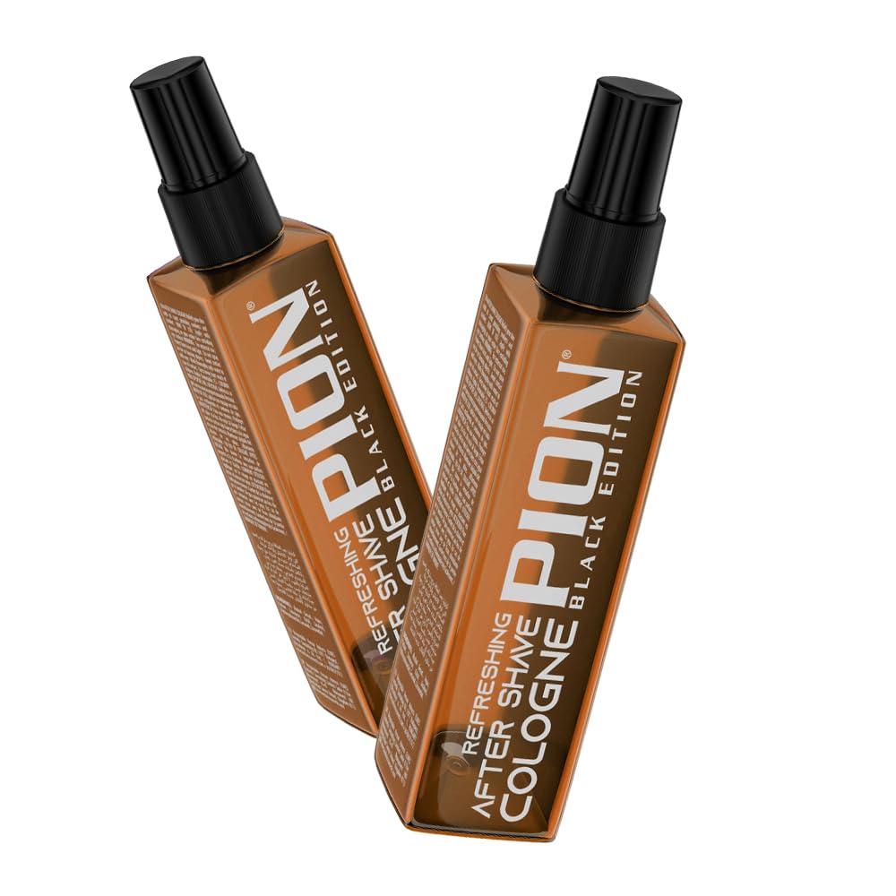 Pion PC05 Amber After Shave Cologne 100 ml – orzeźwiająca woda kolońska dla mężczyzn – kojąca pielęgnacja skóry dla mężczyzn – Black Edition Barber