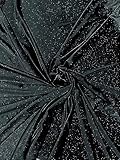 Glitter Velvet Fabric Soft Stretchy Cloth with Shimmers - Perfect for Dressmaking Costumes Upholstery and Christmas Decor 1 Yard of Spandex Fabric for Sewing and Crafts (Black)