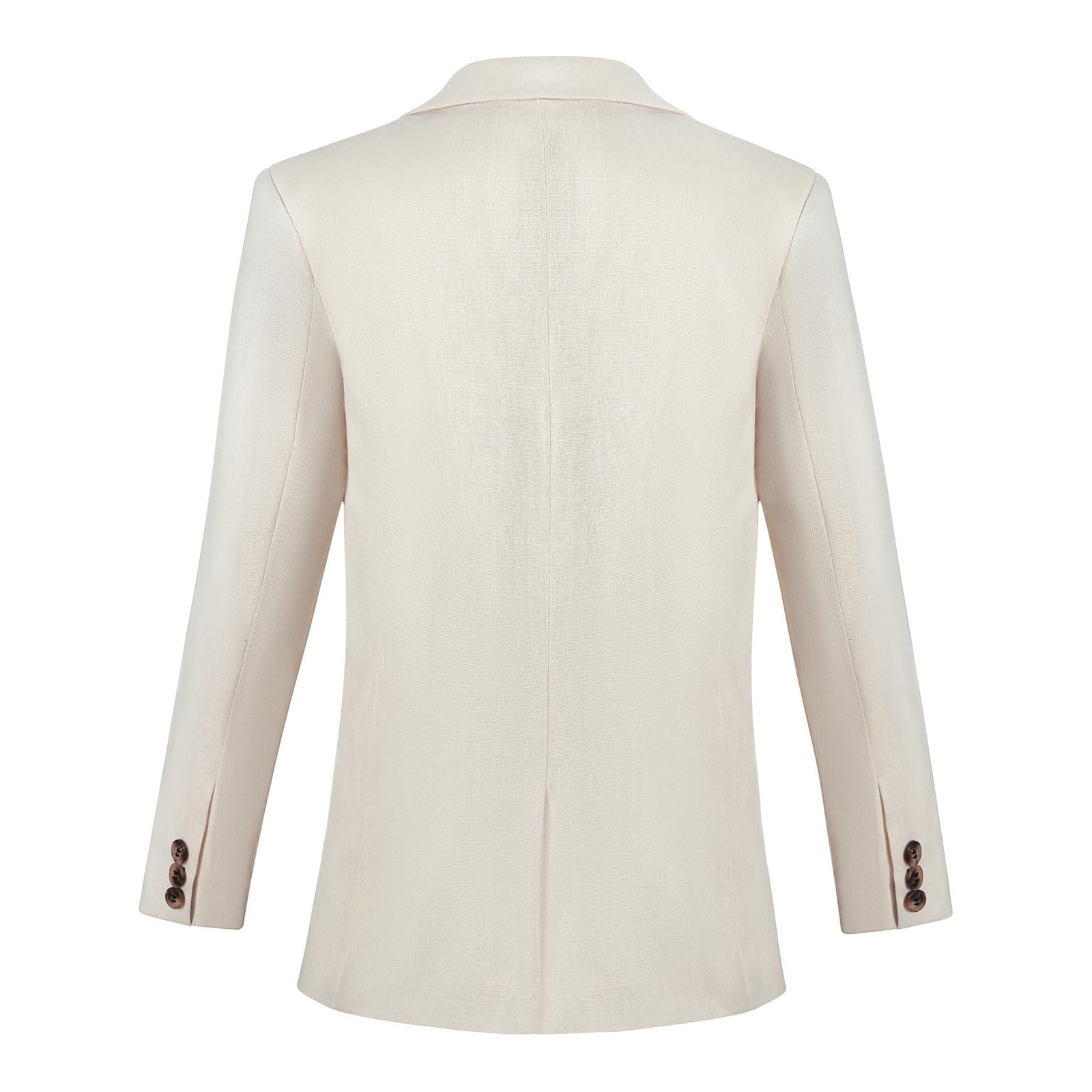Costume 3 pièces en lin pour garçon, coupe ajustée, costume de mariage simple boutonnage avec étiquette de pointe, smoking