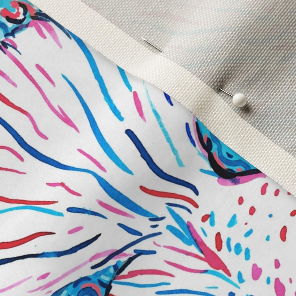 Spoonflower Fabric - Coral Reef Inspired Watercolor Tropical Fish Blue Printed on Satin Fabric by The Yard - Sewing Lining Apparel Fashion Blankets Decor