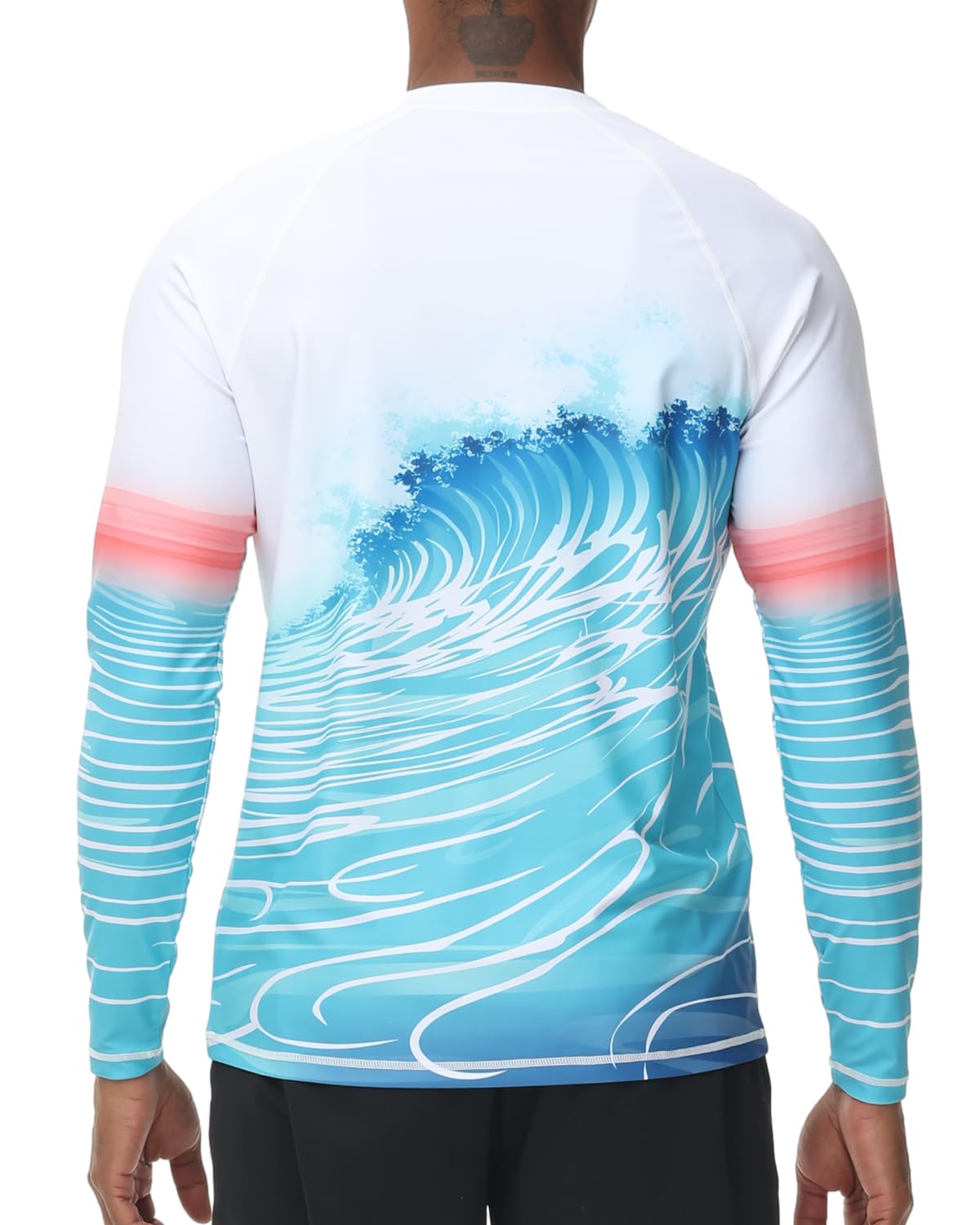 VAYAGER Camisetas de baño para Hombre UPF 50+ Rash Guard Manga Larga Protección UV Pesca