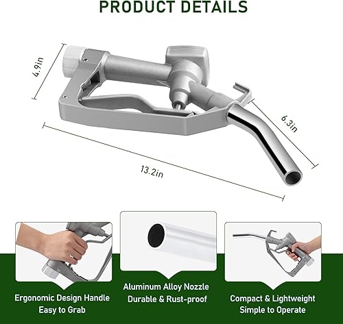 Miniatura 3 de Tanque de combustible portátil de 52 galones, tanque de combustible de gasolina con bomba de transferencia de combustible eléctrica de 12 V, tanque