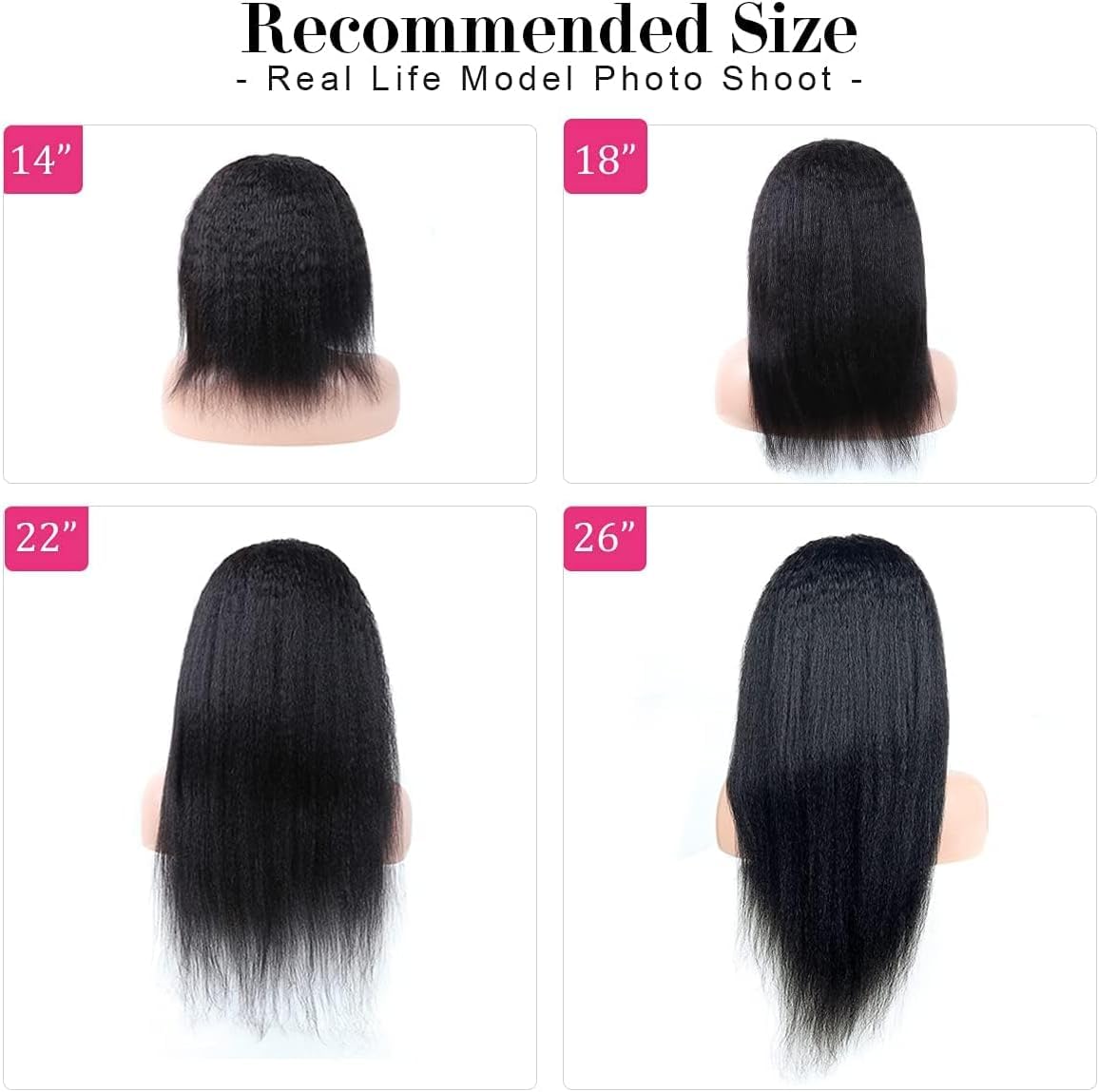 Perücke Mit Stirnband Headband Wigs for Black Women Kinky Straight Headband Wig Human Hair Wigs Brazilian Virgin Hair Glueless Wig Wear and Go Headband Wig 180% Density Yaki Human Hair Wig 14 Inch