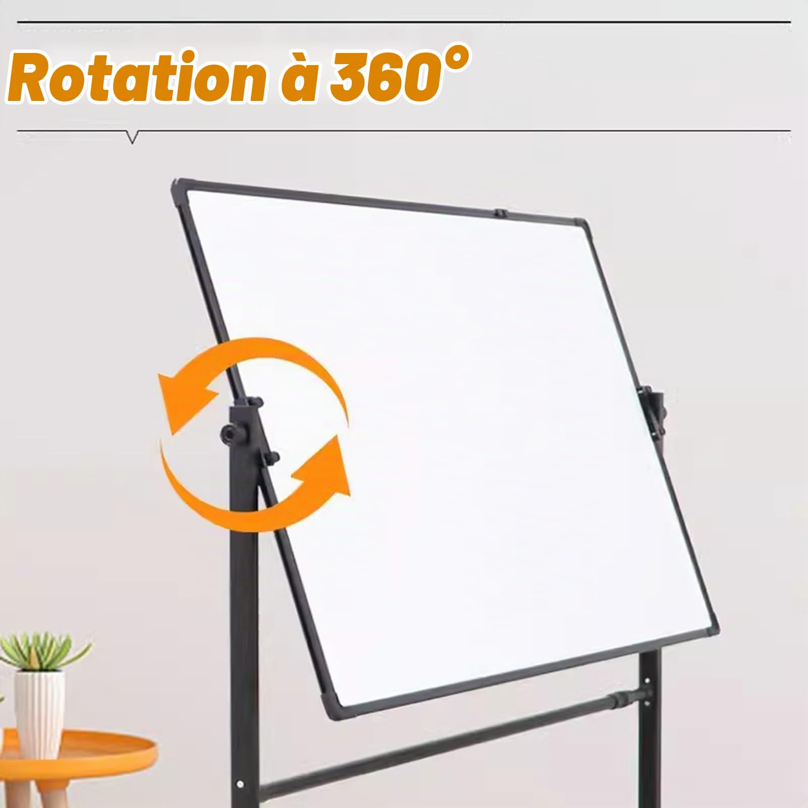 Support Roulant Universel pour Tableau Blanc, Tableau Noir, Tableau Effaçable À Sec, Support en Métal Réglable Durable avec Roues Verrouillables (Color : Black)