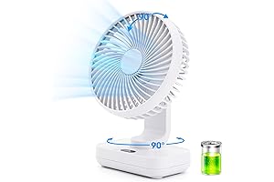 Ultra-Quiet Table Fan: 5-Inch Mini Personal Oscillating Fan for Desk, Bedroom