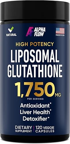 Suplemento de glutatión liposomal de 1750 mg - Glutatión liposomal con vitamina C + complejo antioxidante fosfolípido - L glutatión para