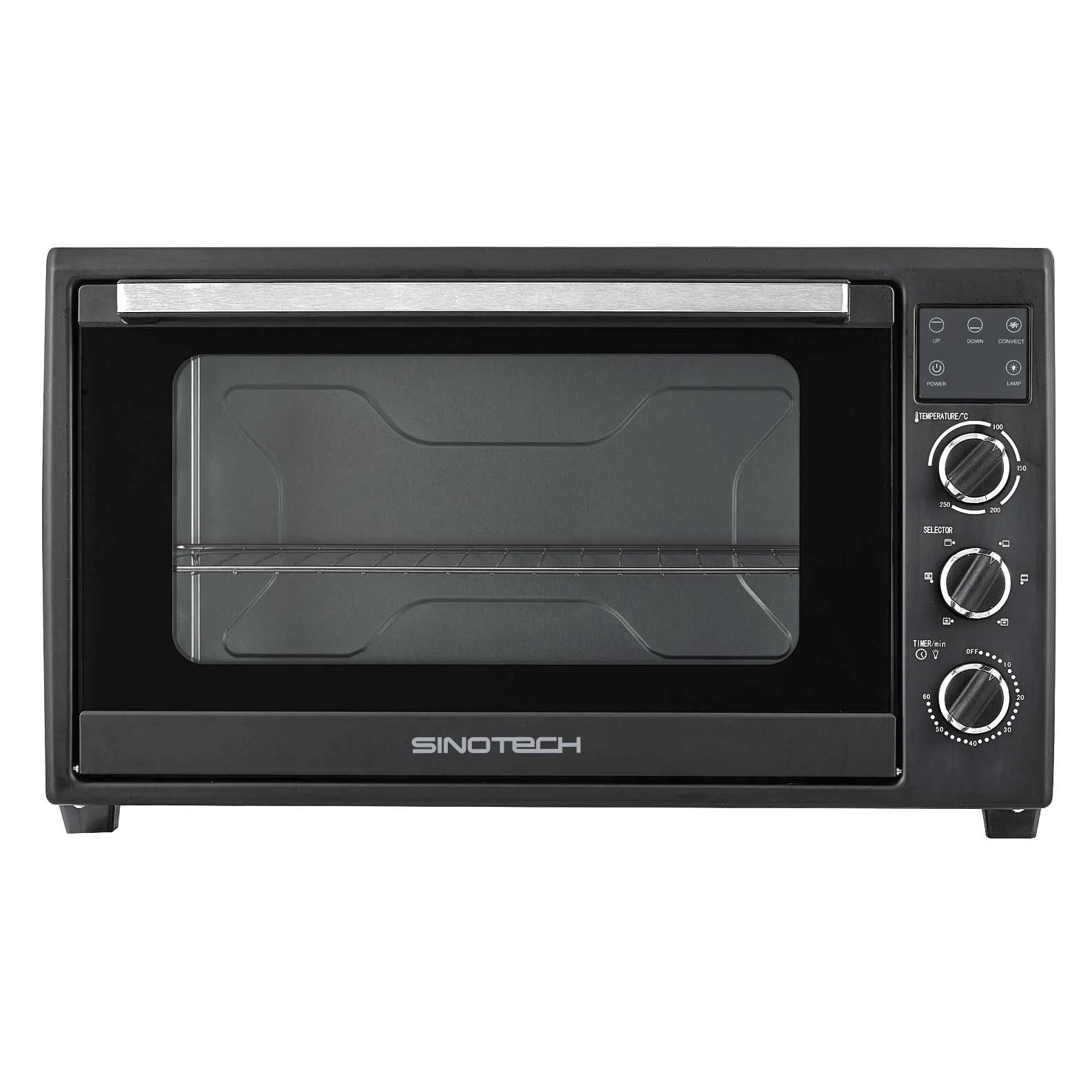Forno Elettrico Ventilato, 60 Litri, Acciaio Inox, con Luce Interna, Timer 60 Minuti, Temperatura Fino a 250°C