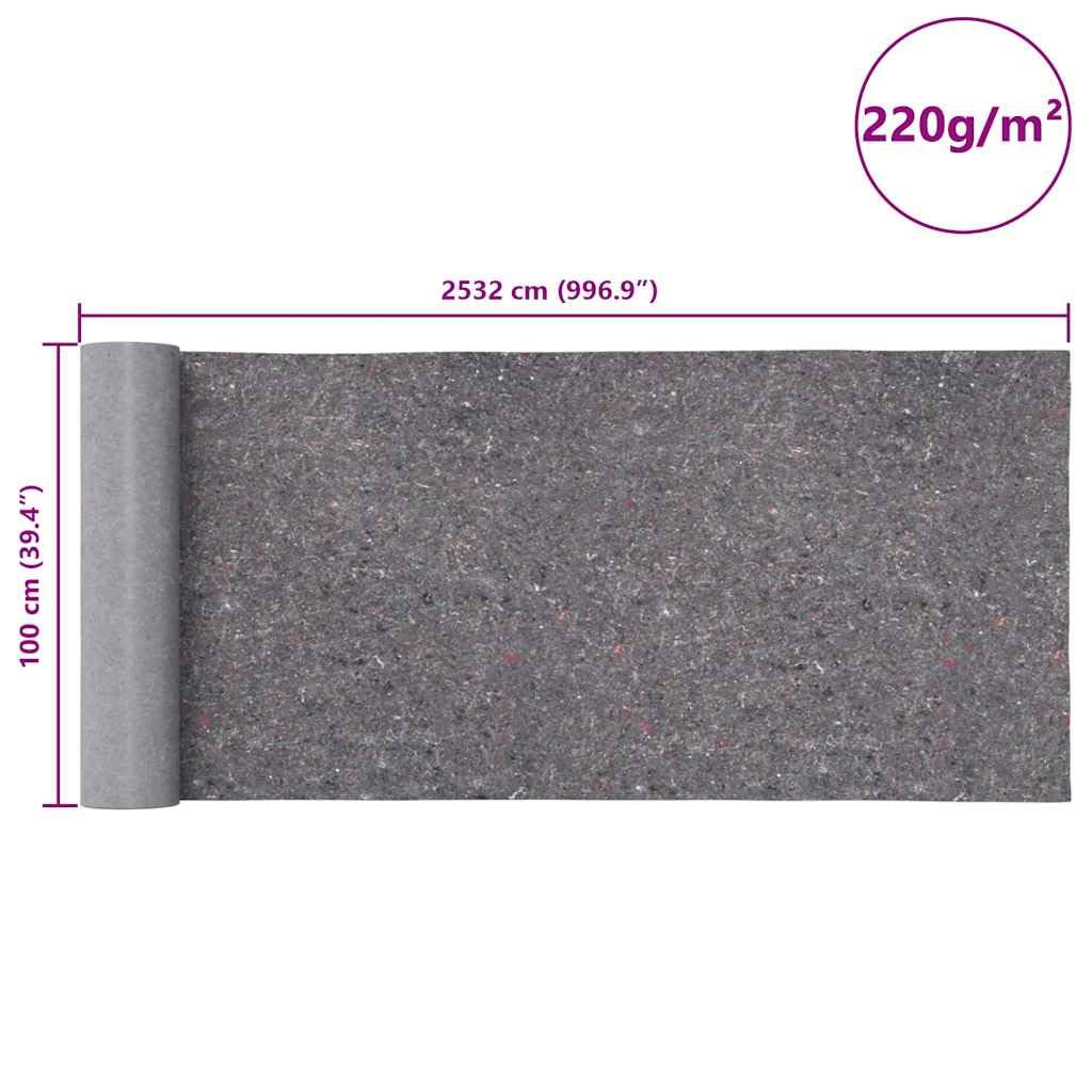 Rutschfeste Malervliese 2 Stück 25 m lang 220 g/m² Grau, Bodenschutzmatte und Schutzvlies für Renovieren, Streichen, Teppichschoner, Abdeckfolie