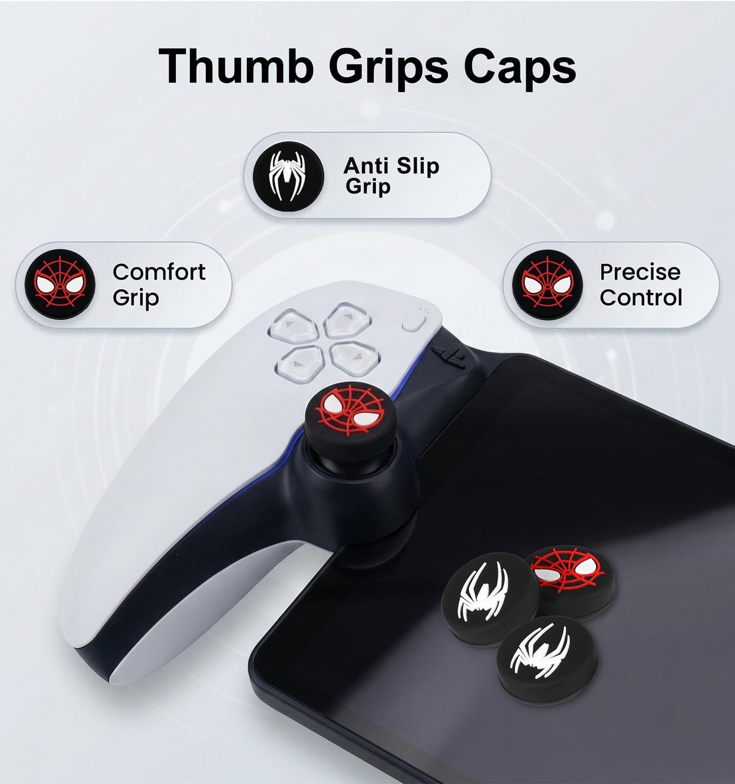 Anti-Slip Thumb Grips Caps for PS5 Portal Controller Silicone Thumbstick Cover Replacements Accessories — view 2