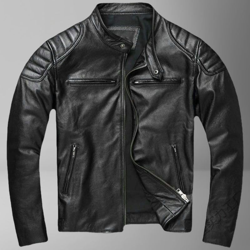 Chaqueta masculina tipo biker en cuero sintético PU miniatura 4