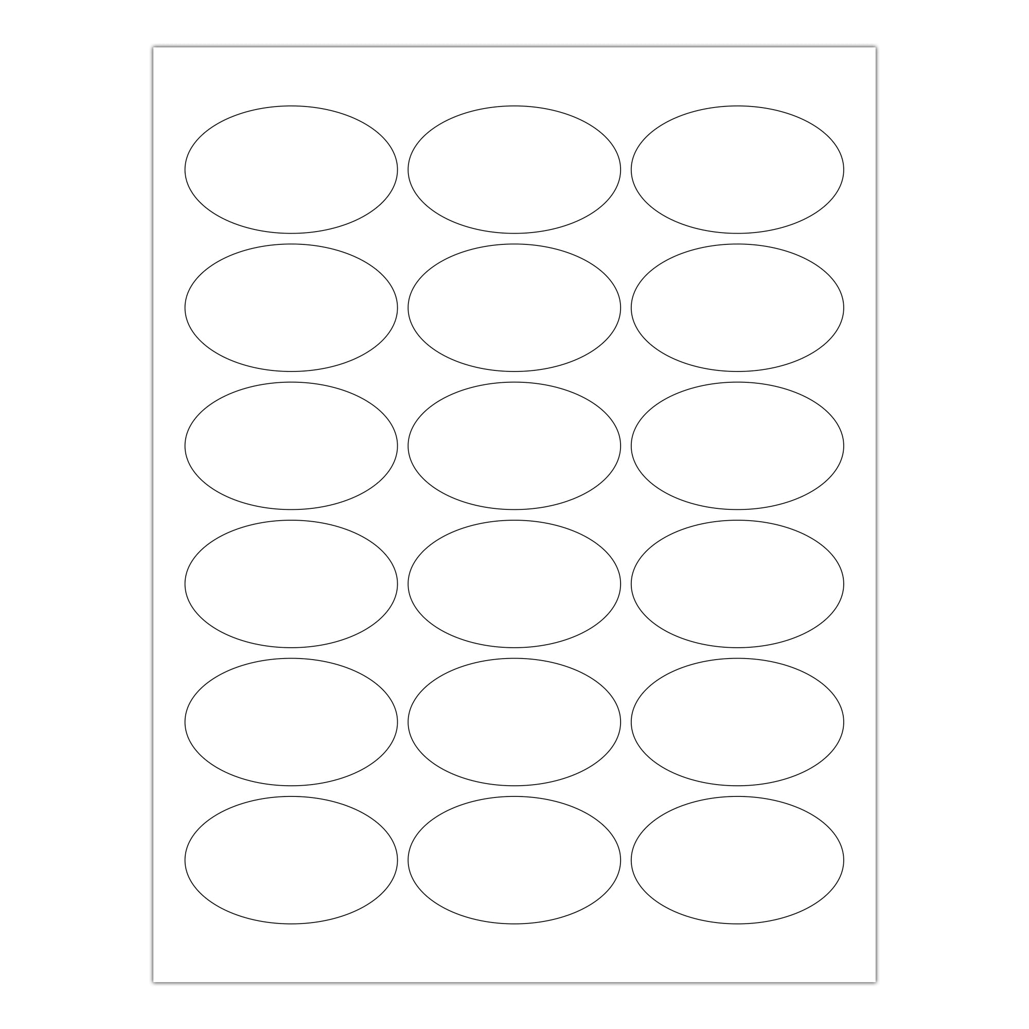 ChromaLabel 1.50 x 2.50 Inch Oval Printable Sticker, Laser Printer Sticker Paper, Printable Labels for Inkjet Printer, 450 Labels per Pack (25 Sheets)
