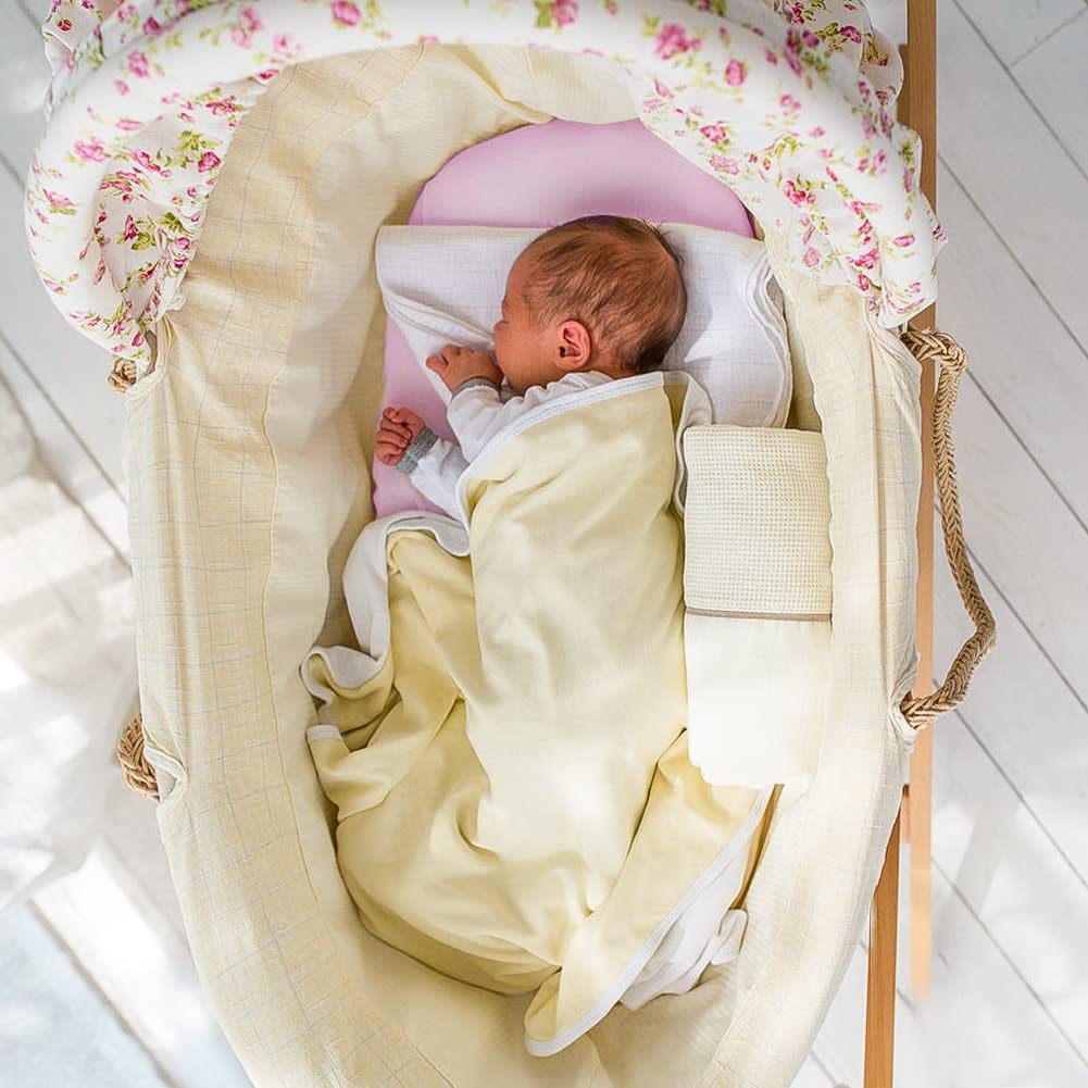 Lenzuola Per Navicella E Carrozzina Neonato - Set Di 2 In Cotone Biologico GOTS, Sabbia - Foto 3