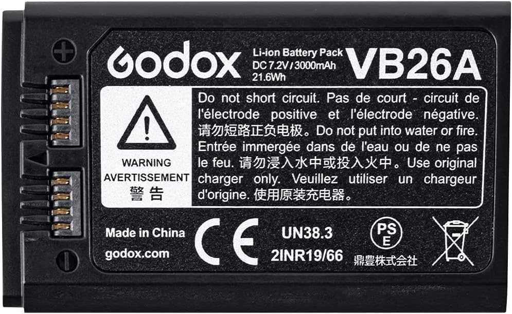Godox VB26 Li-ion Battery for Godox V1-S V1-N V1-C V1-F V1-O Flash