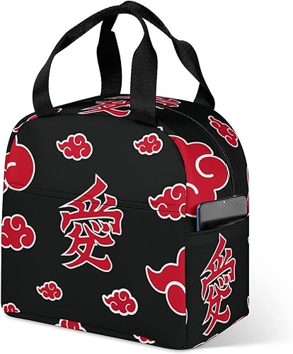 Miniatura 6 de HINSUM-GLASNG Bolsa de almuerzo con aislamiento de anime Love Cloud para mujeres, adultos, oficina, escuela, picnic, color rojo