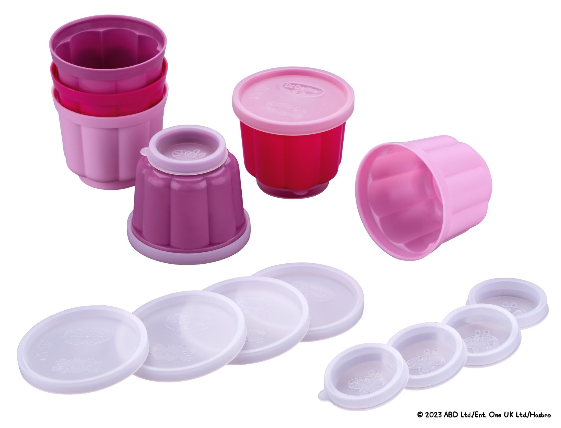 Dr. Oetker Peppa Pig Pudding Cases with 2 Lids - Perfect for Baking with Kids and Peppa Pig Fans - Ideal for Children's Birthday Parties - Pack of 6, Pink