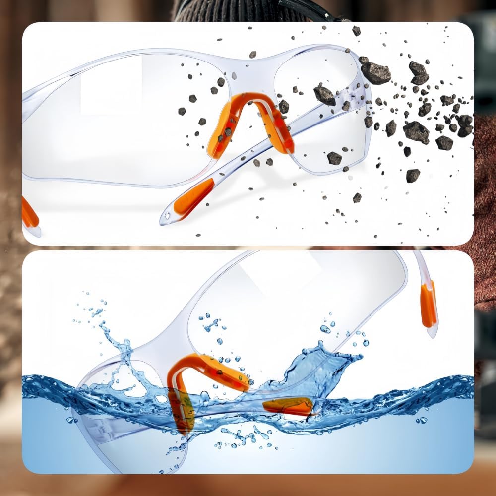 Occhiali Protezione Lavoro 6 Pezzi - Trasparenti Antigraffio Per Laboratorio E Attivit&agrave; All'aperto