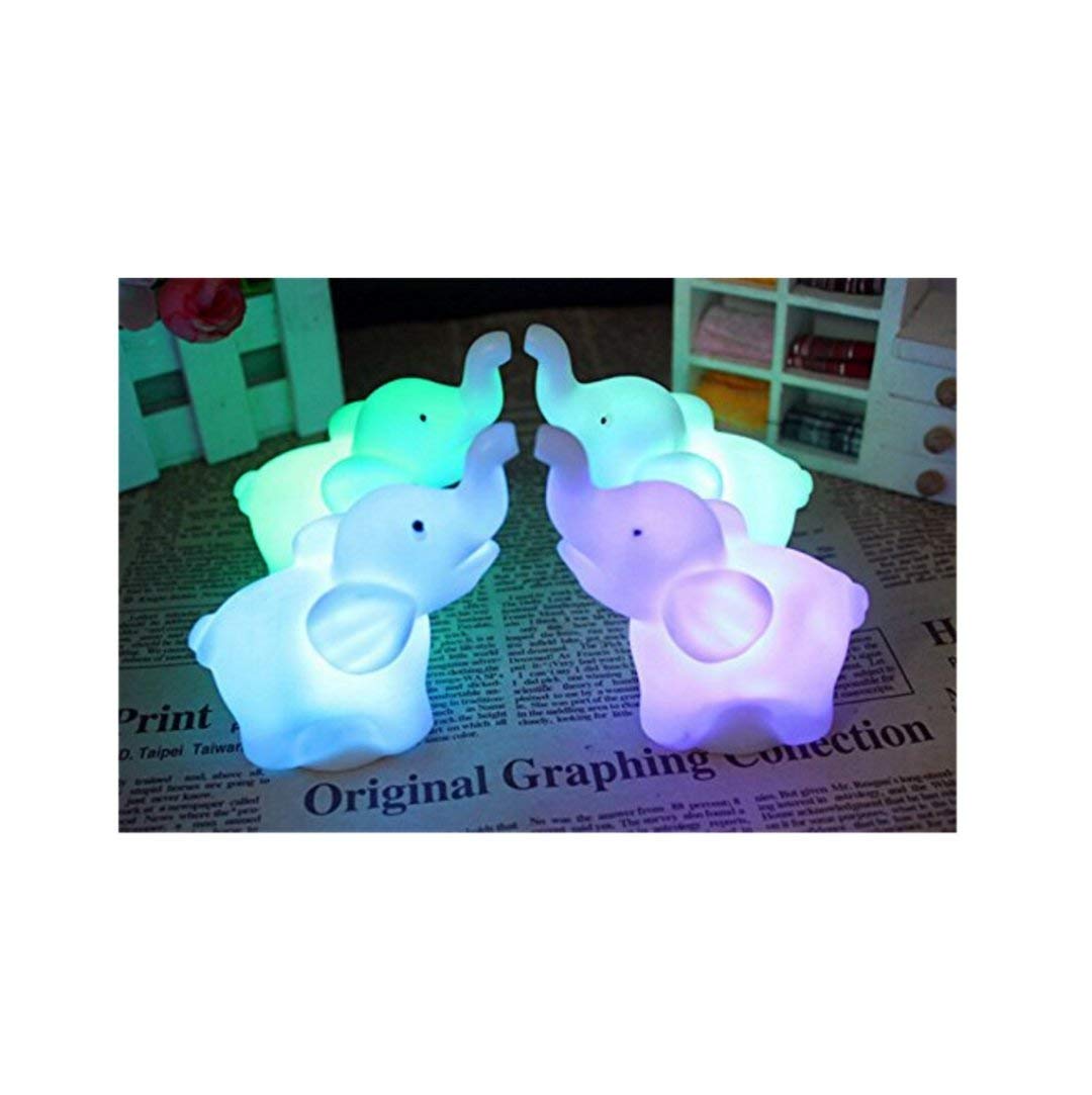 DIVISTAR 2Pcs/Pack Elephant Shape Color Changing LED Night Light Lamp Venue Party Decor