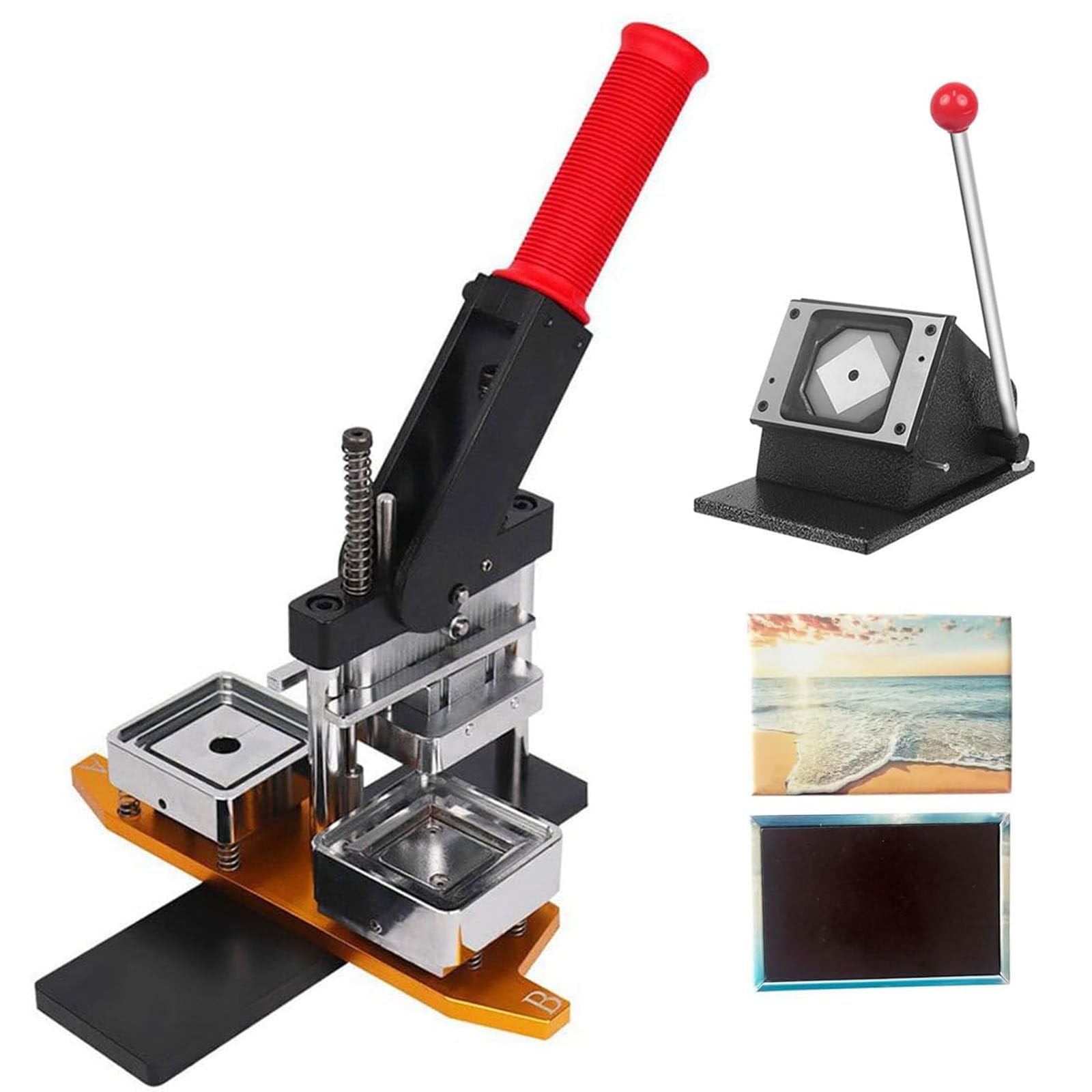 GTHTUHFD Fridge Magnet Machine Badge Maker Machine, Magnet Making Machine,2 * 2In Square Fridge Magnet Maker Machine With 100 Pieces Of Consumables,Diy Photo Magnet Maker Mac,63.5 * 63.5