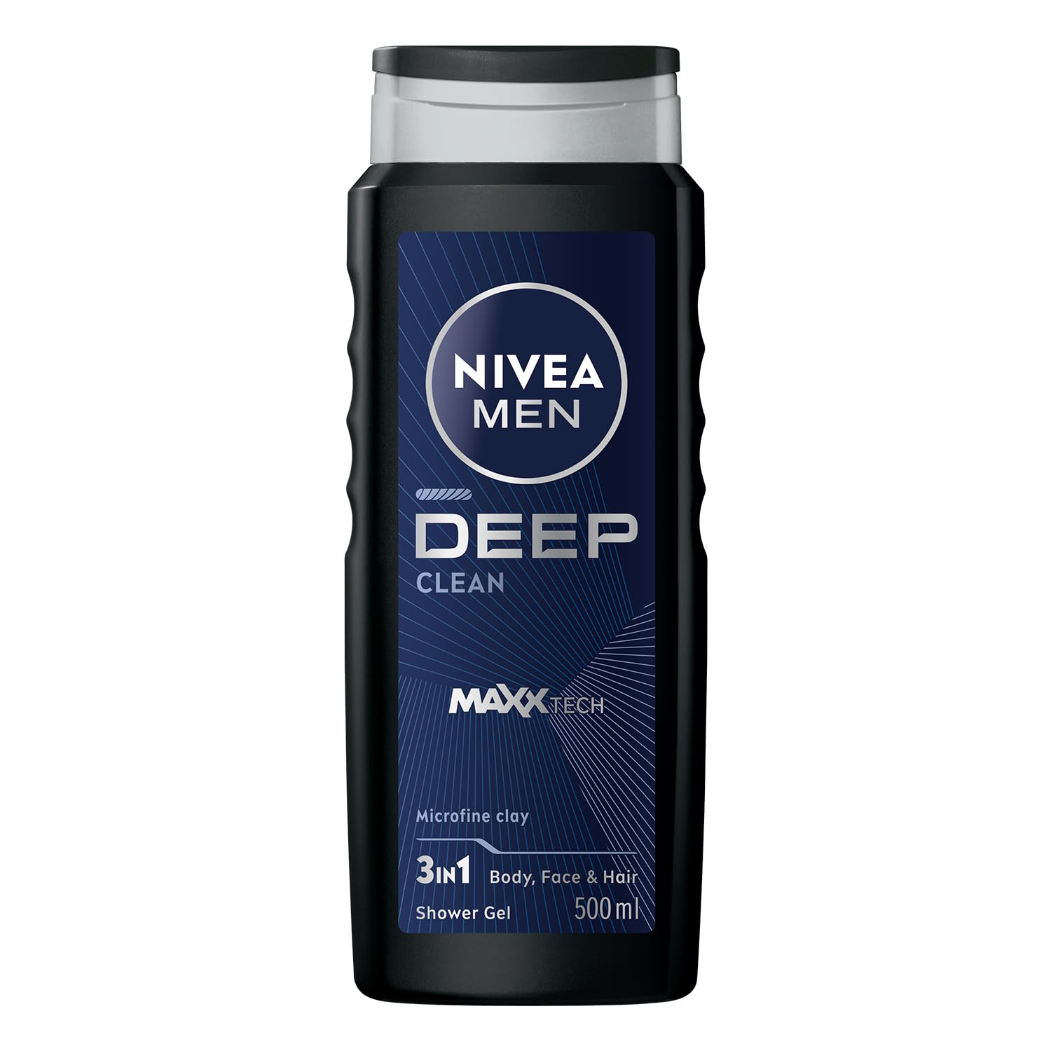 NIVEA MEN Erkek Deep Darkwood Banyo ve Duş Jeli 500 ml,Derinlemesine Temizlik,Bakımlı Cilt,Vücut,Yüz ve Saç İçin,Ferah Koku,Aktif Karbon