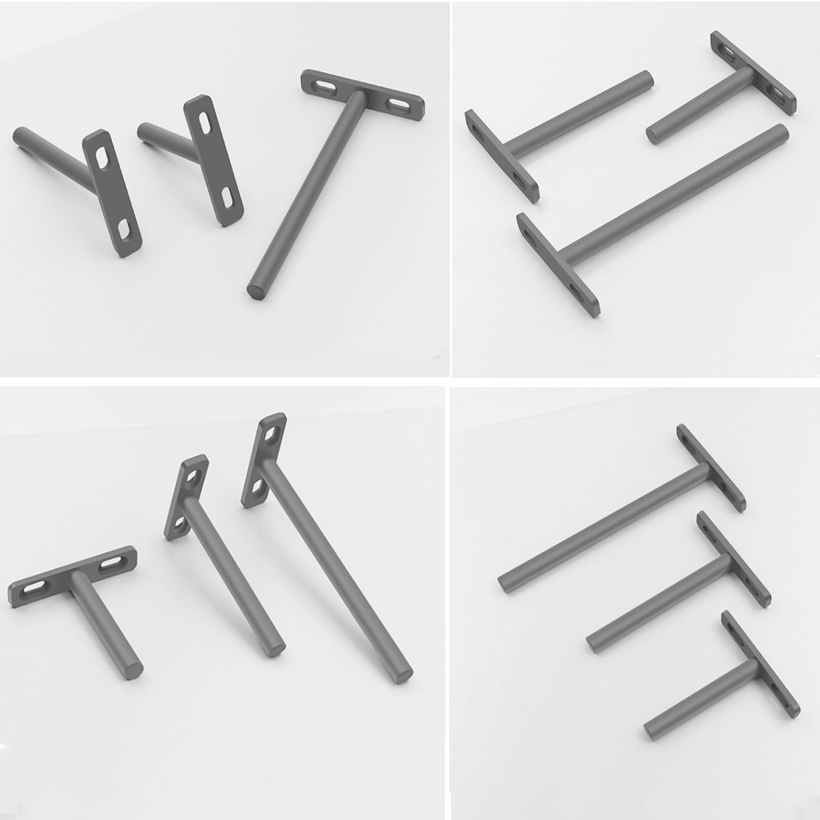 Staffe per mensole resistenti, 2 staffe per mensole galleggianti, robuste staffe in acciaio laminato a freddo, supporti invisibili per mensole, staffe nascoste da parete, staffe decorative in leg