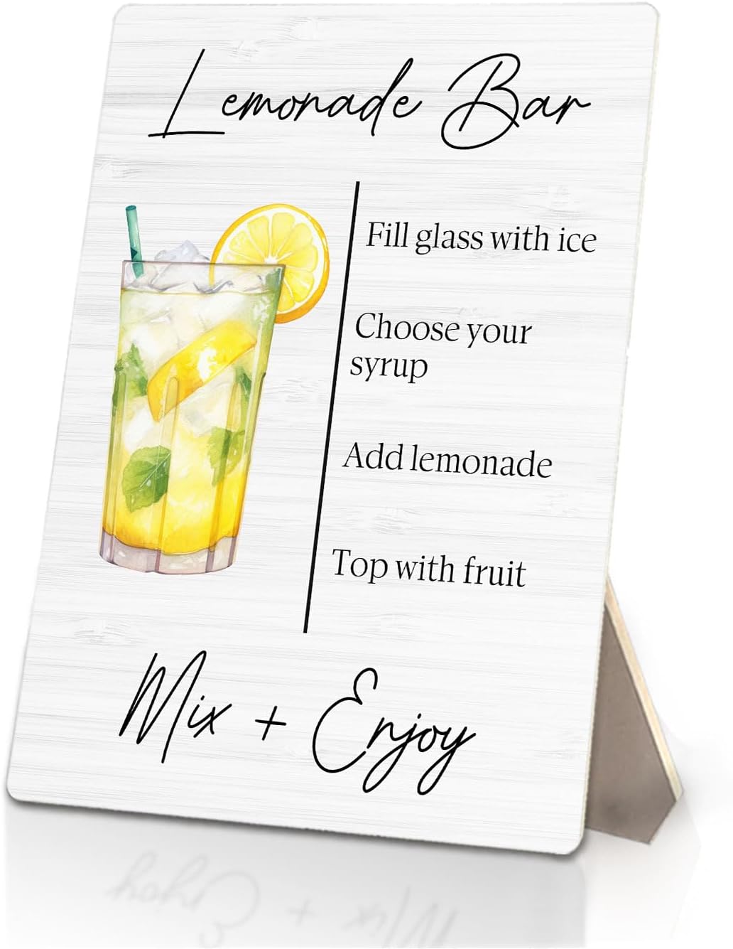 Lemonade Bar Table Sign - Lemonade Stand Supplies, Baby Bridal Shower Decorations, Signature Drinks Sign Wedding, Lemon Party Decorations, 5x7 Inch