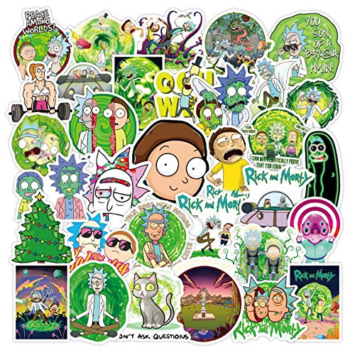 100pcs Rick und Morty Aufkleber Stickers Wasserdicht für Wasserflaschen Laptop Skateboard Auto Motorrad Fahrrad PS4 Koffer Snowboard iPhone