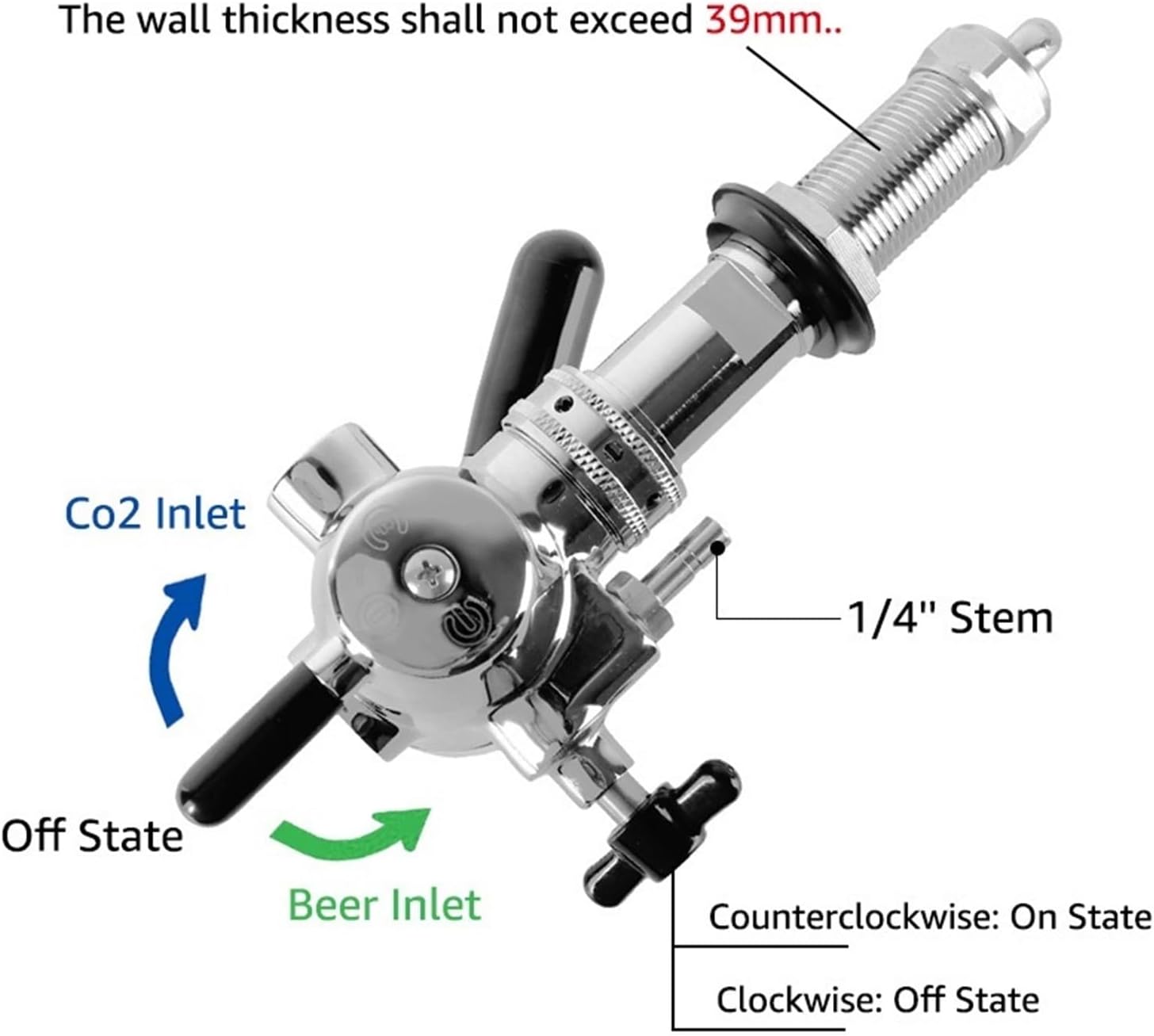Quick Connect Foam-Free Bottle FillerCounter Pressure Bottles Filling Beer Tap DefoamerHomebrew No-Foam Beer Bottler Dispenser