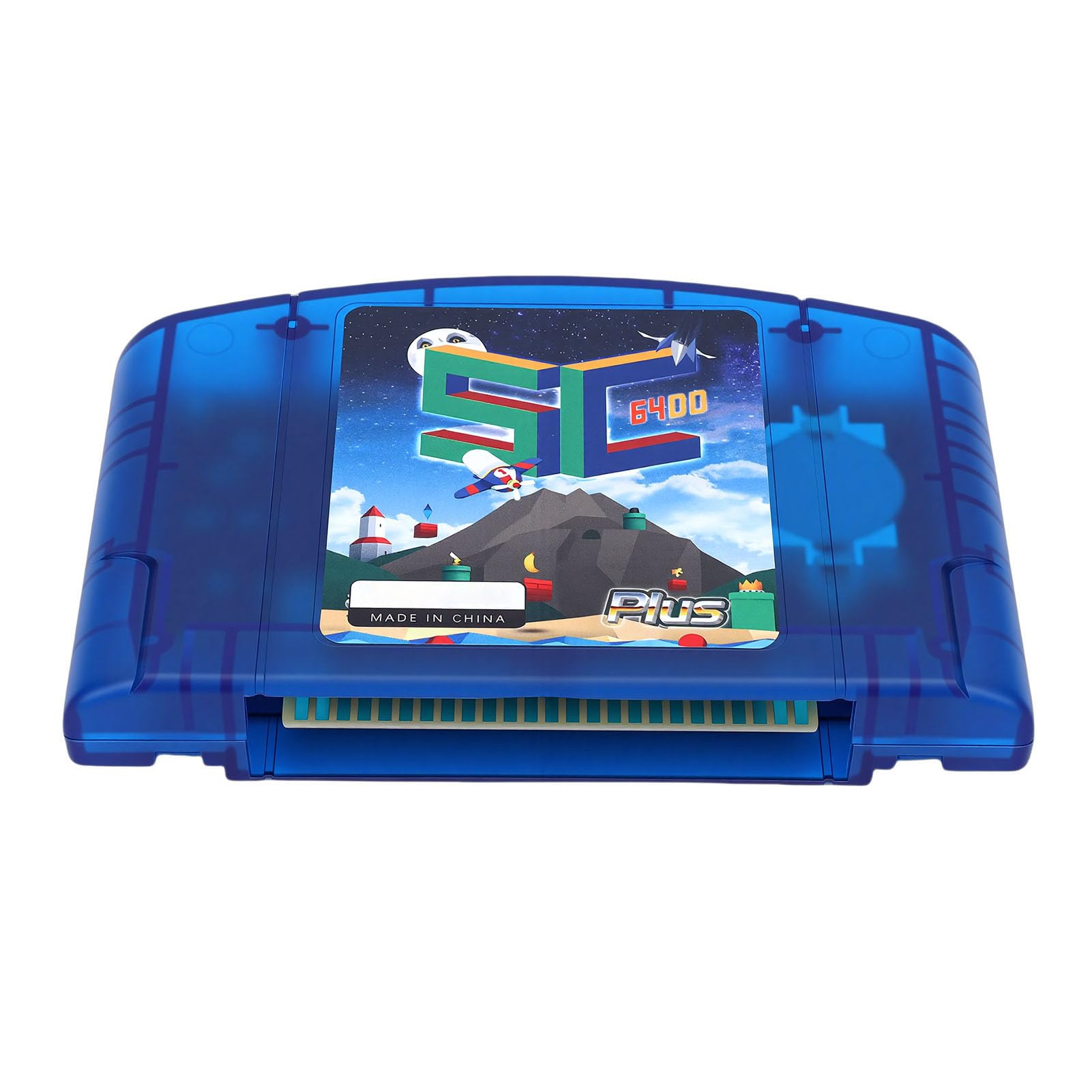 GOWENIC Cartucho de Juego Retro HD N64 de 64 MB |Tarjeta de Lectura Rápida de Código Abierto con Guardado Automático para Consola N64 (azul transparente)