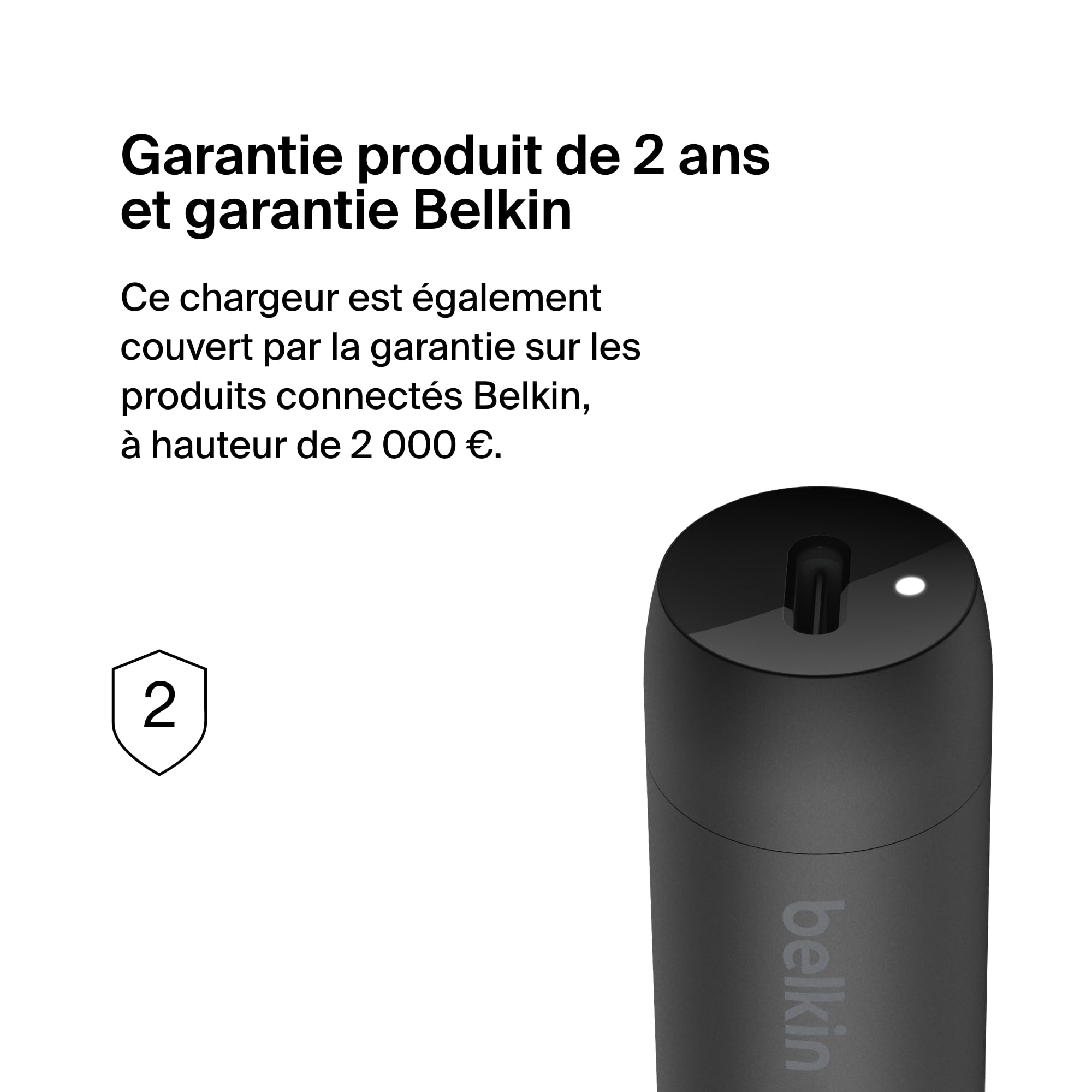 BELKIN Chargeur cable usb C 20 watts noir
