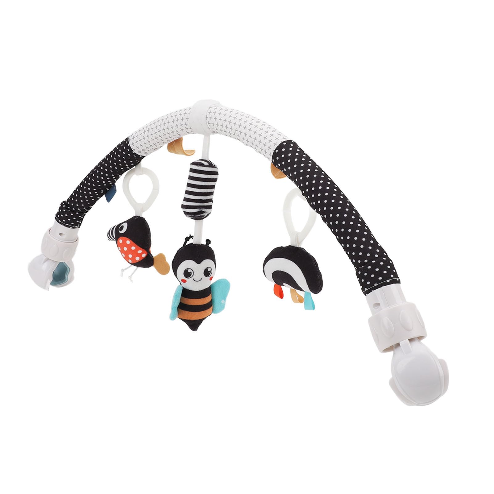 Pilipane Mobile à Clipser pour Arche de bébé, Stimulant Les Sens et développant la motricité de bébé, transat pour Poussette, matériau en Peluche Doux, léger et sûr. (Abeille)
