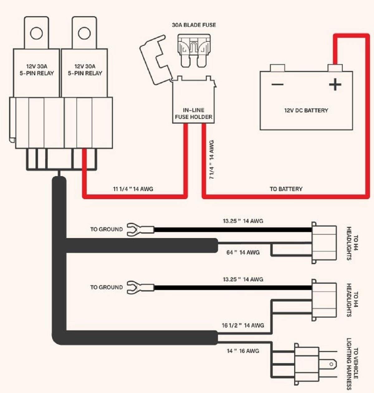 Amazon.com: OCTANE LIGHTING Ceramic H4 Headlight Relay Wiring Harness 2  Headlamp Light Bulb Socket Plugs 7X6 : Automotive