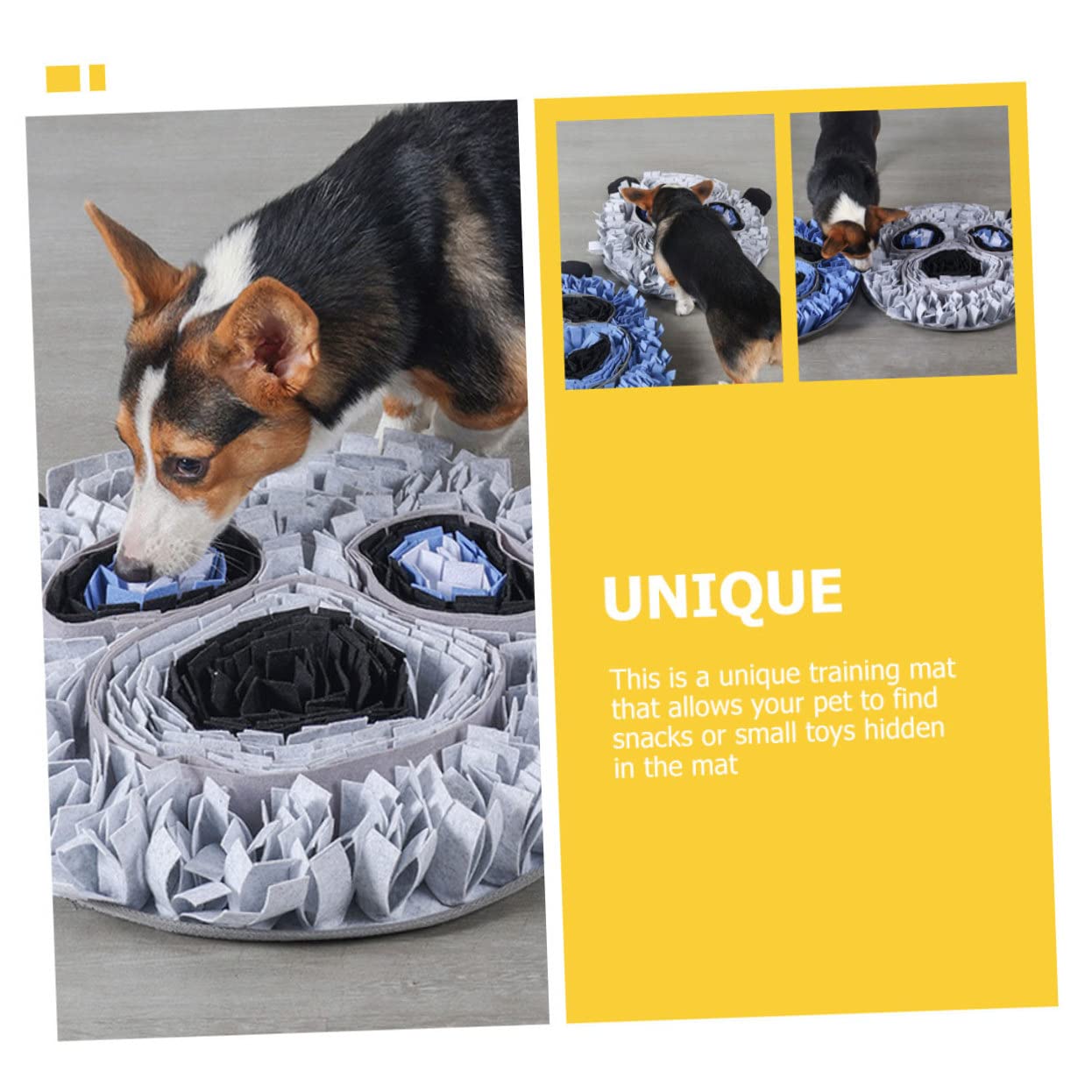 Gatuida Schöne Schnüffelmatte Hund Futtermatte 50x50cm Filzstoff rutschfest Pandaform Interaktives Spielzeug Für Welpen Und Kleine Hunde