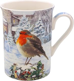 Lesser & Pavey Macneil Christmas Robins Mug - Robin Themed, UK Design - Hot Drinks, Tea, Coffee - Christmas Mug