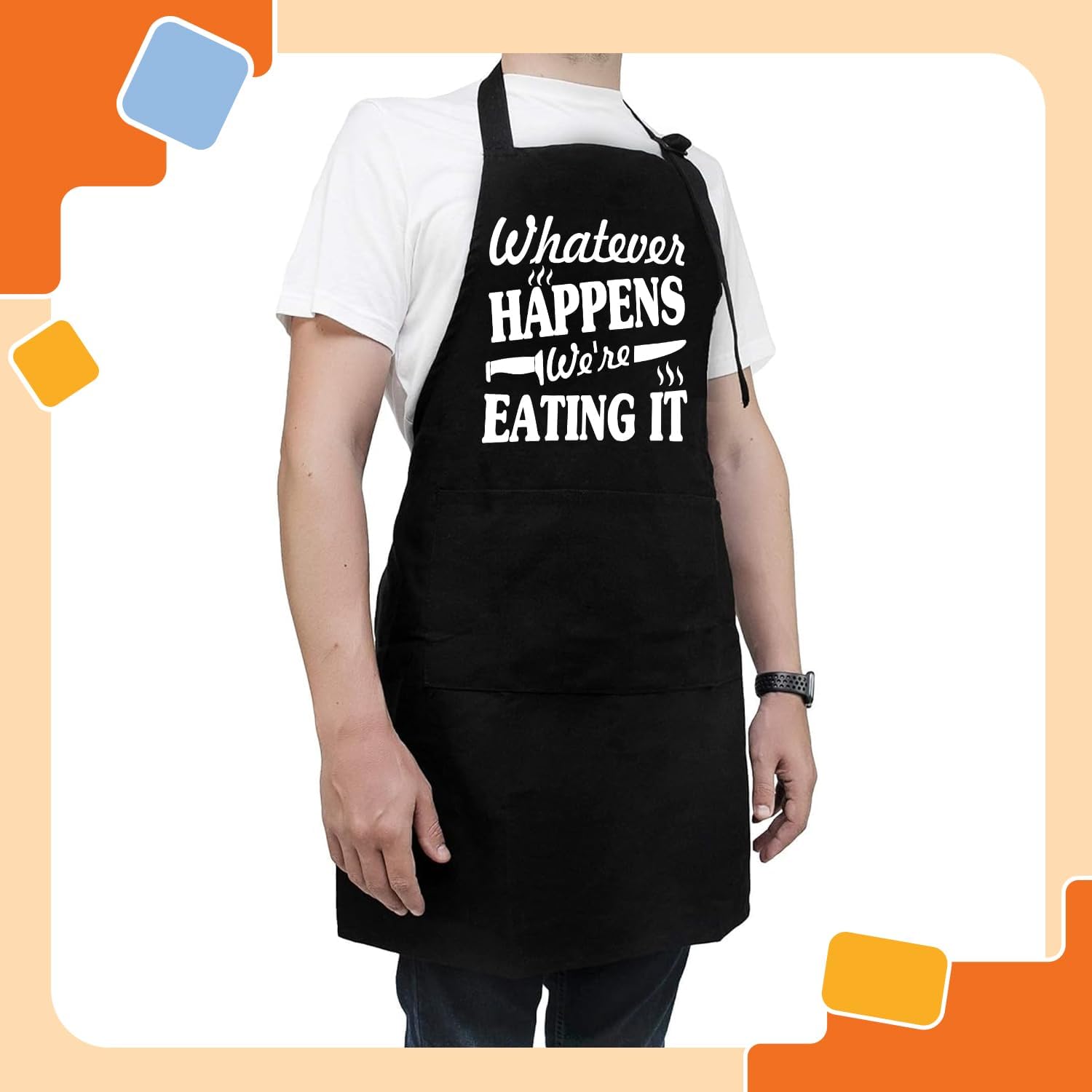 NewEleven Fathers Day Gift For Men, Dad, Husband, Him - Aprons For Men With Pockets - Image 6