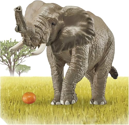Miniatura 3 de Takara Tomy Ania AS-02 African Elephant (with Orange), Animal Dinosaur Realistic Moving Figure Toy, Ages 3 and Up, Passed Toy Safety Standards, ST