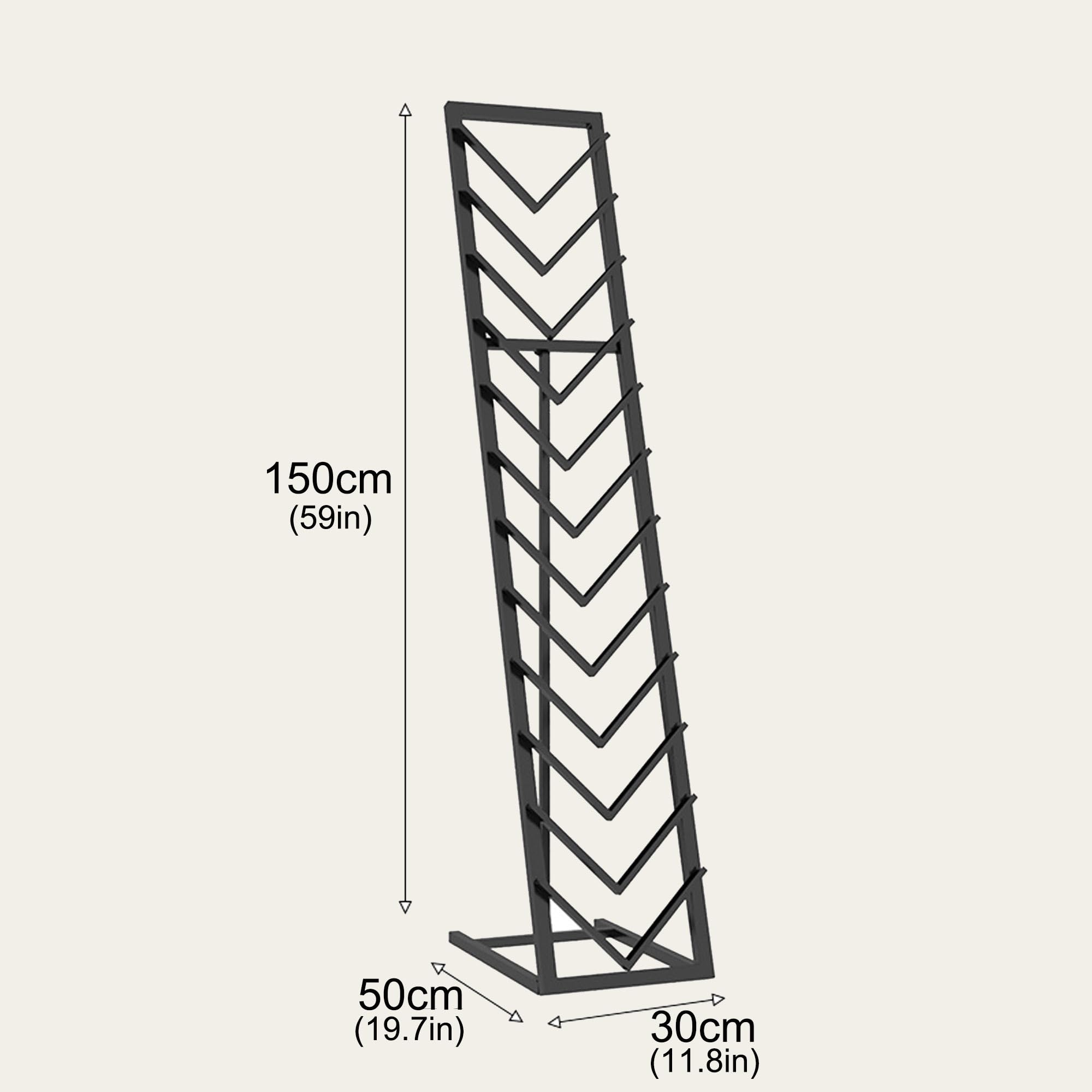 Espositore per Piastrelle in Metallo - Supporto da Pavimento per Piastrelle in Legno, Vetro e Pietra - Stand fieristico e vetrina per Negozi al Dettaglio (Nero, 30x50 cm/11,8x19,7 Pollici)