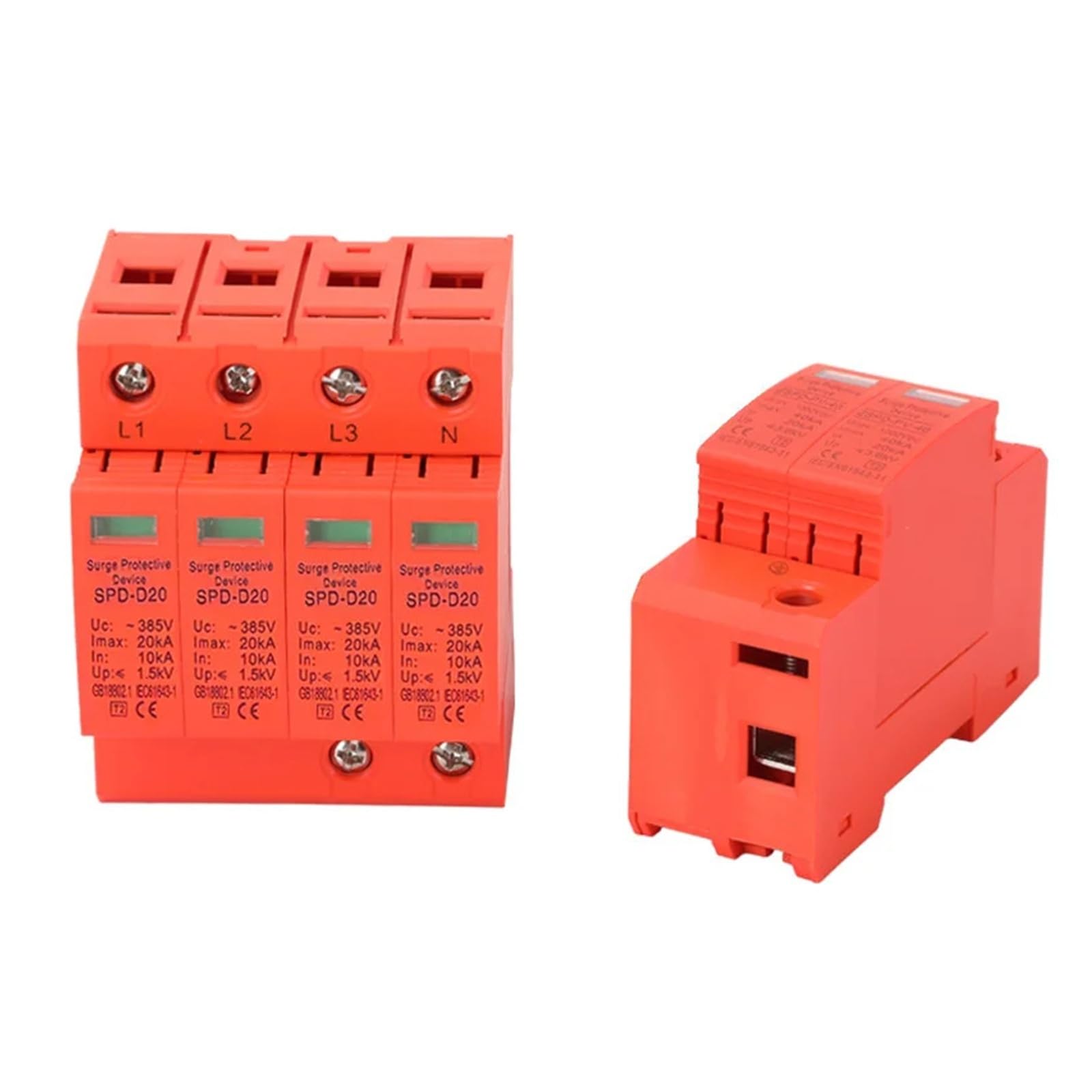Type 2 Surge Protector 2P 20KA/40KA 500V AC Home Lightning Arrester SPD For Power Supply Protection(2P 40KA,DC600)