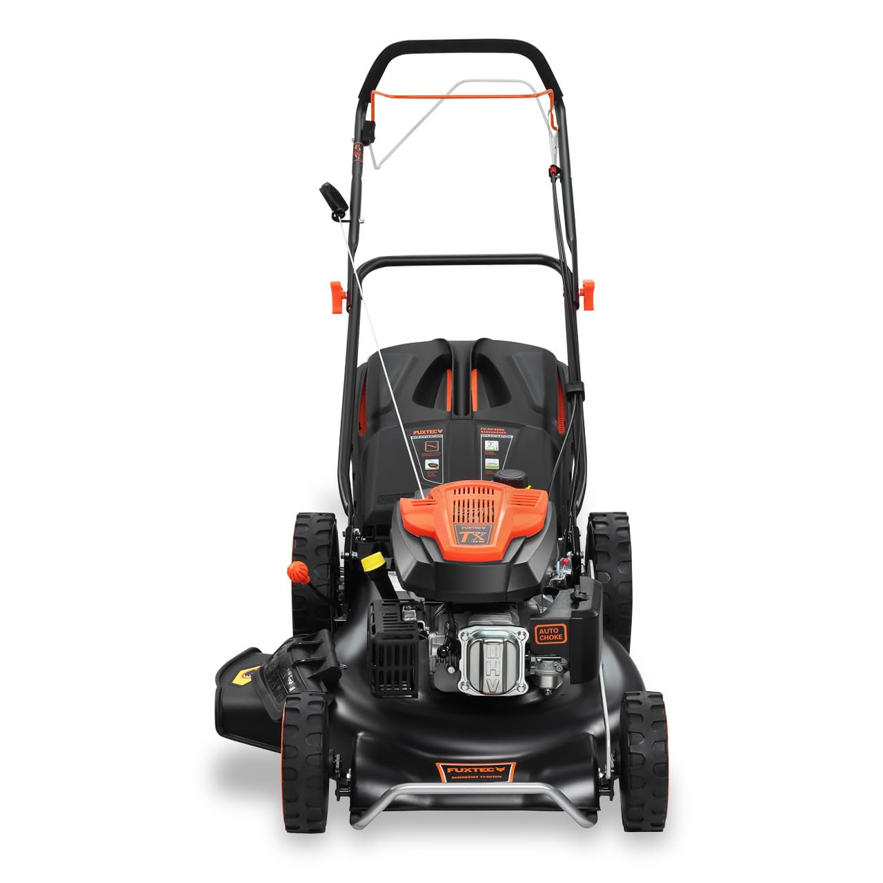 Kosiarka spalinowa FUXTEC 4w1 FX-RM5396, 5,3 KM, szer. koszenia 53 cm, regulacja 25–75 mm, kosz 70 l, funkcja mulczowania i wyrzut boczny