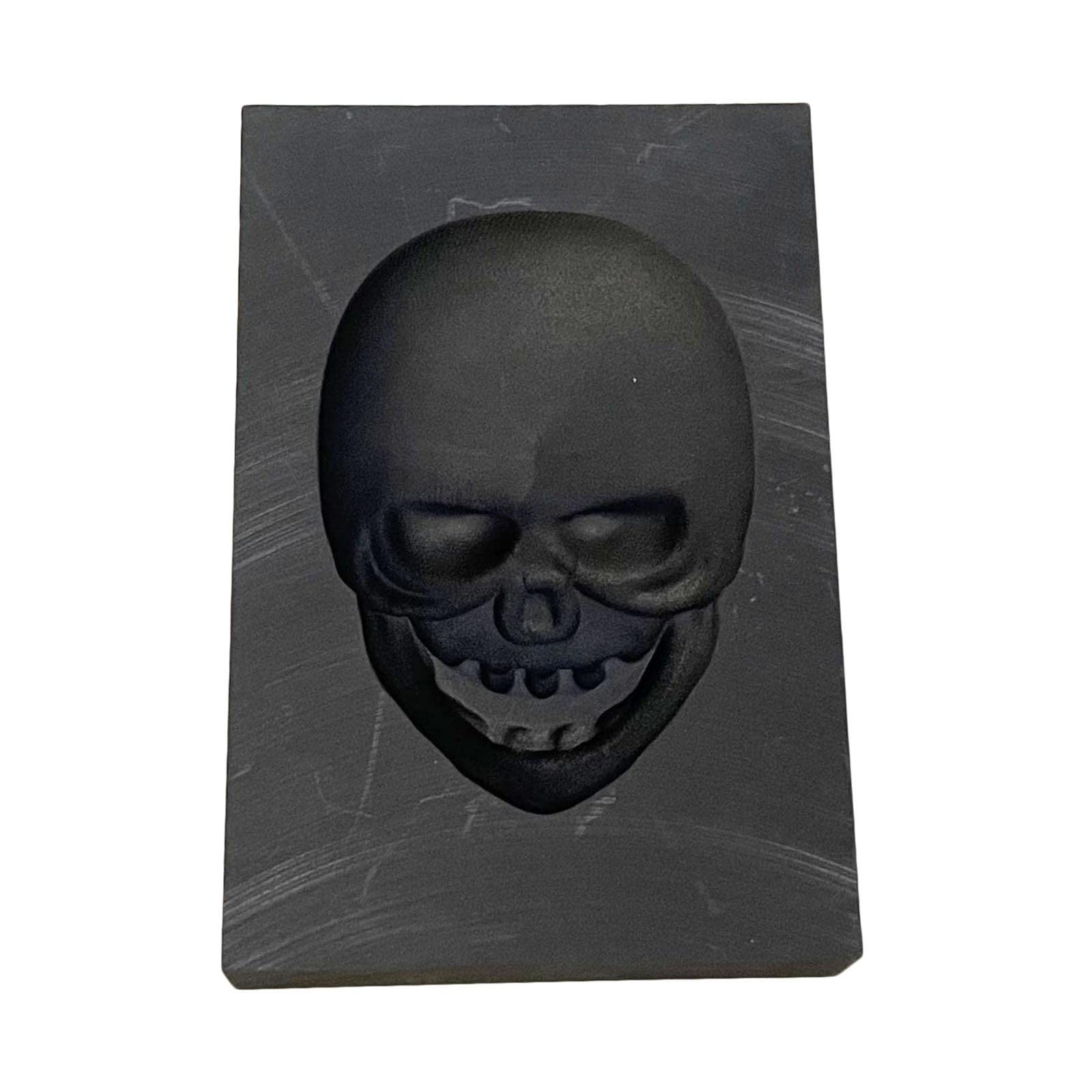 Moule à Lingot En Graphite 3D Forme Crâne - Pour Fonte Or, Argent, Métaux - Haute Température 2000°C - 4