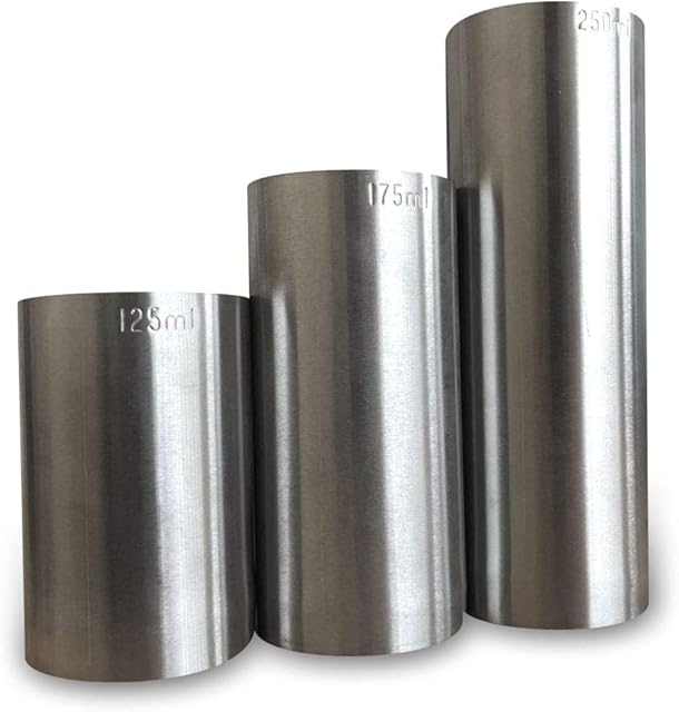 Home Bar Professional Stainless Steel Wine Measures Set of 3 125ml 175ml & 250ml Pub Restaurant Trade Quality (LS)(PK1)